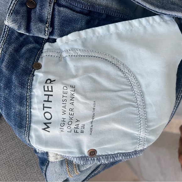 Mother Denim High Waisted Looker Ankle Fray In Wild Wash - Picture 7 of 8